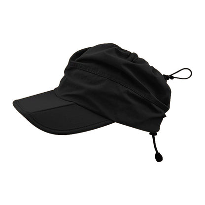 Black Outdoor Quick Dry Sun Hat - Foldable Visor Cap - UV Protection - 55-58cm V888-ELOSUNG46539
