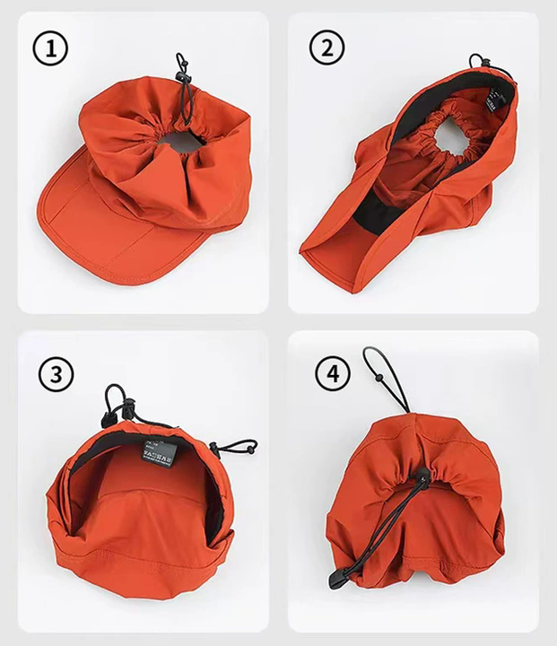 Grey Outdoor Quick Dry Sun Hat - Foldable Visor Cap - UV Protection - 55-58cm V888-ELOSUNG46540