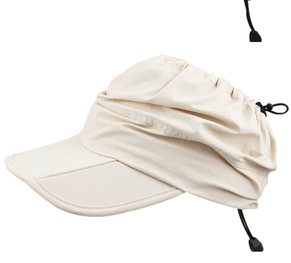 Beige Outdoor Quick Dry Sun Hat - Foldable Visor Cap - UV Protection - 55-58cm V888-ELOSUNG46542