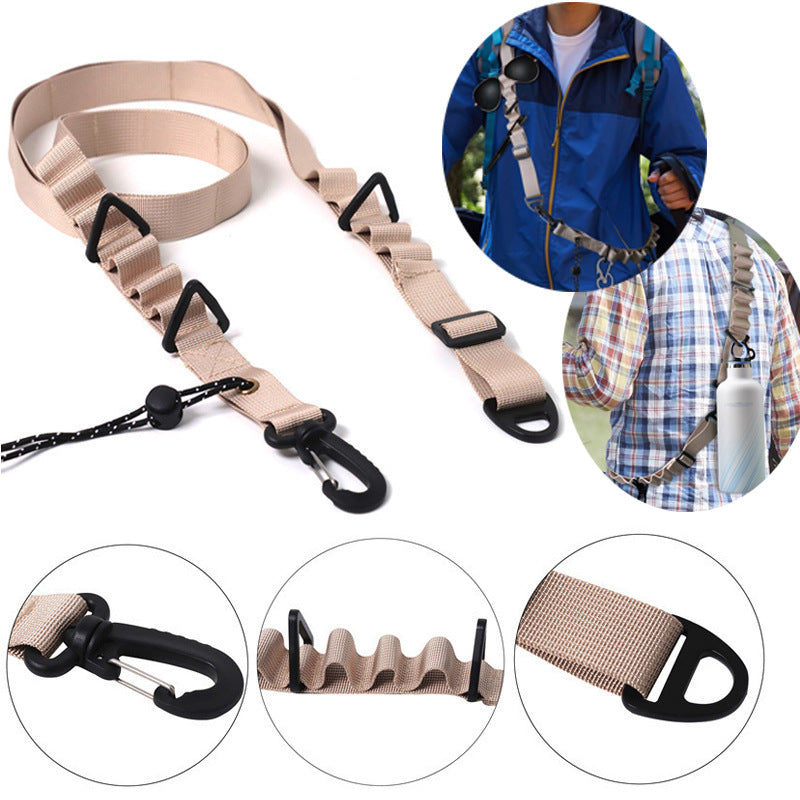 Black 4 PCS Heavy-Duty Outdoor Utility Strap - Multi-Purpose Camping Gear & Bottle Hanging Lanyard V888-ELOSUNG46598