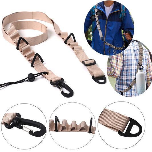 Black 4 PCS Heavy-Duty Outdoor Utility Strap - Multi-Purpose Camping Gear & Bottle Hanging Lanyard V888-ELOSUNG46598