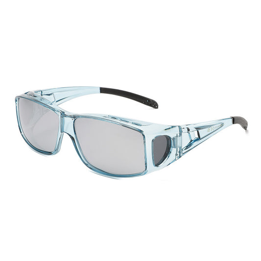 Lightblue-grey 2PCS Men's Polarized Fitover Sunglasses | Wrap-Around Driving Glasses | Wear Over Prescription V888-ELOSUNG46624