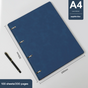 Blue 2-Piece Set Premium A4 Loose-Leaf Notebooks | Professional PU Leather Refillable Binders | 200 Pages V888-ELOSUNG4663
