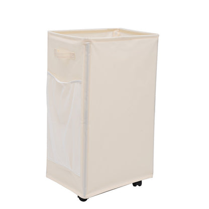 White Foldable Yoga Storage Basket, Oxford Fabric Laundry Hamper, Multi-Purpose Organizer for Toys and V888-ELOSUNG46637