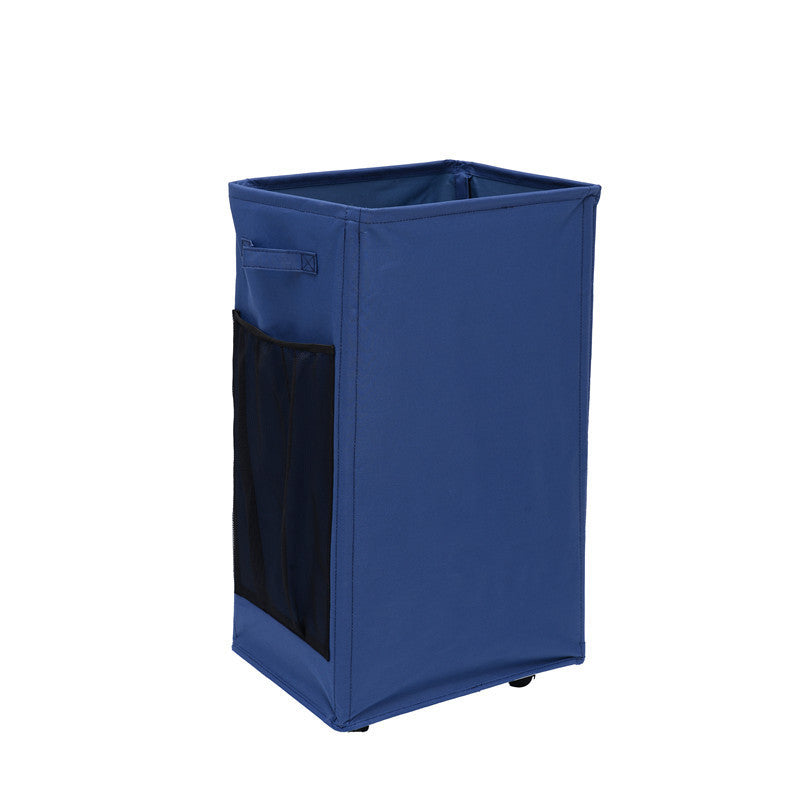 Navy Blue Foldable Yoga Storage Basket, Oxford Fabric Laundry Hamper, Multi-Purpose Organizer for Toys and V888-ELOSUNG46638