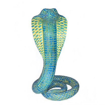 Blue Decorative Resin Cobra Statue - Unique Animal Figurine for Home Decor & Creative Gifts V888-ELOSUNG46640