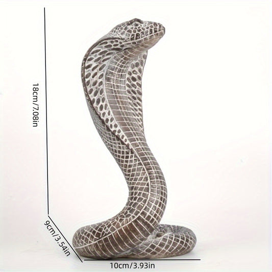 Black Decorative Resin Cobra Statue - Unique Animal Figurine for Home Decor & Creative Gifts V888-ELOSUNG46641