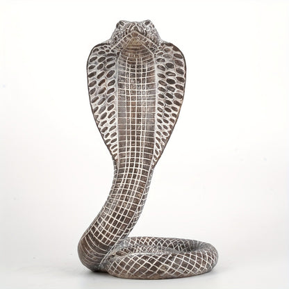 Grey Decorative Resin Cobra Statue - Unique Animal Figurine for Home Decor & Creative Gifts V888-ELOSUNG46642