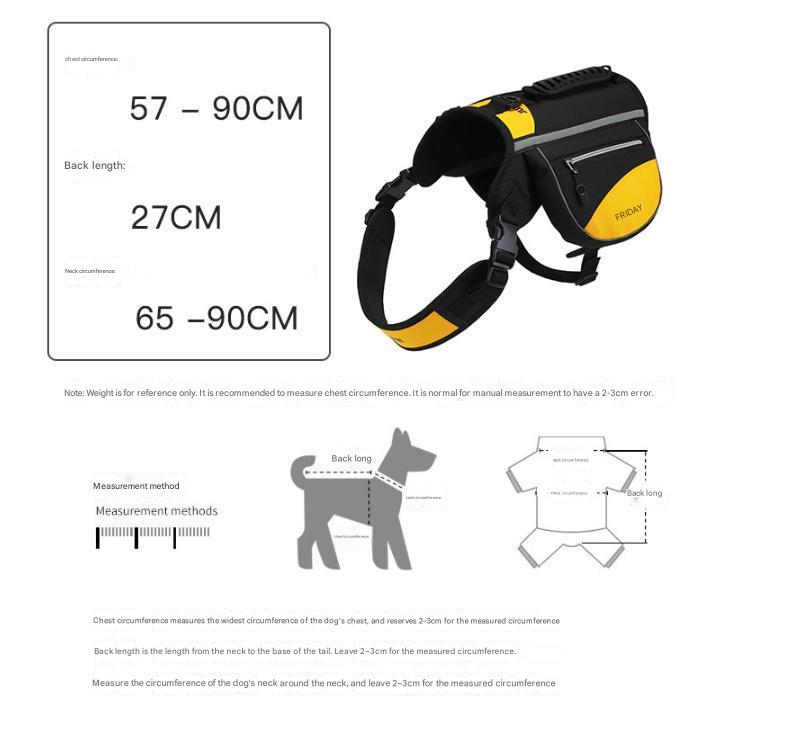 Blue Reflective Dog Saddle Harness with Storage Bags - Adjustable Pet Backpack for Outdoor Adventures V888-ELOSUNG46648