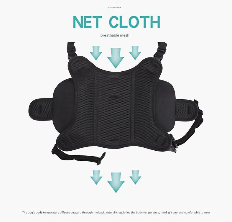 Orange Reflective Dog Saddle Harness with Storage Bags - Adjustable Pet Backpack for Outdoor Adventures V888-ELOSUNG46649