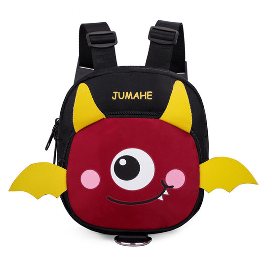 Black Cute Cartoon Monster Pet Backpack | Small Dog Self-Wearing Snack Bag | Adjustable Harness with Leash V888-ELOSUNG46650