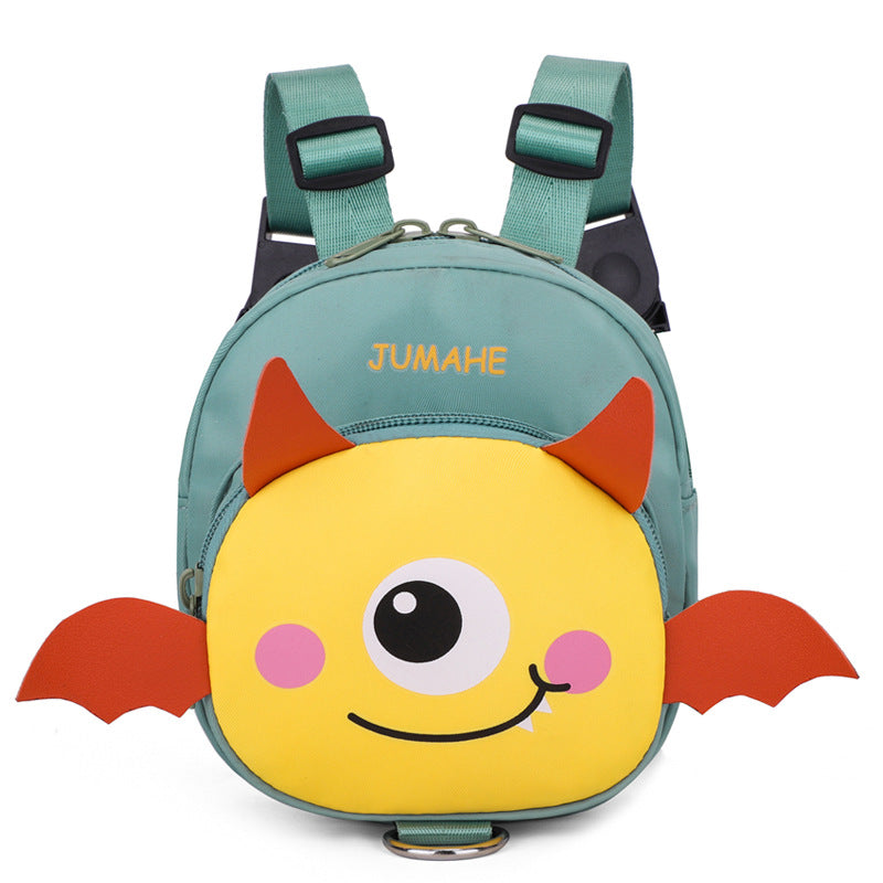 Light Green Cute Cartoon Monster Pet Backpack | Small Dog Self-Wearing Snack Bag | Adjustable Harness with V888-ELOSUNG46652