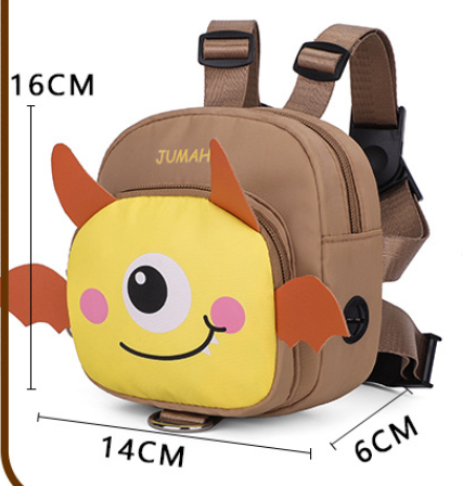 Navy Blue Cute Cartoon Monster Pet Backpack | Small Dog Self-Wearing Snack Bag | Adjustable Harness with V888-ELOSUNG46654