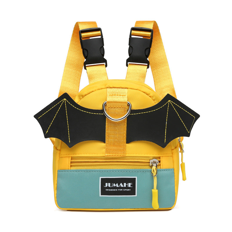 Yellow-green Adorable Bat-Wing Pet Backpack for Dogs | Self-Wearing Snack Pouch | Adjustable Harness Bag with V888-ELOSUNG46656