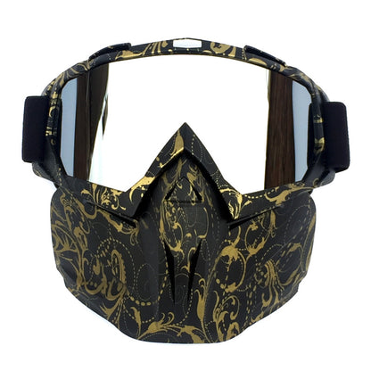 Copper Flower Frame Mercury Piece Sleek Black Full-Face Snow Goggles with Mirror Lens - Ultimate Protection V888-ELOSUNG46665