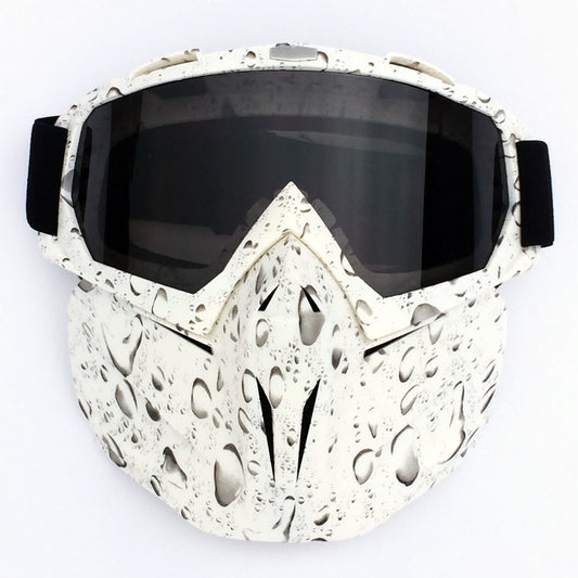 Teardrop Frame Gray Sheet Full-Face Snow Goggles with Mirror Lens - Ultimate Protection and Comfort V888-ELOSUNG46666