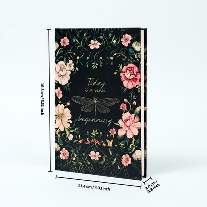 2PCS Elegant Vintage Floral Hardcover Notebook | Today is a New Beginning Dragonfly Journal | Creative A6 V888-ELOSUNG46680