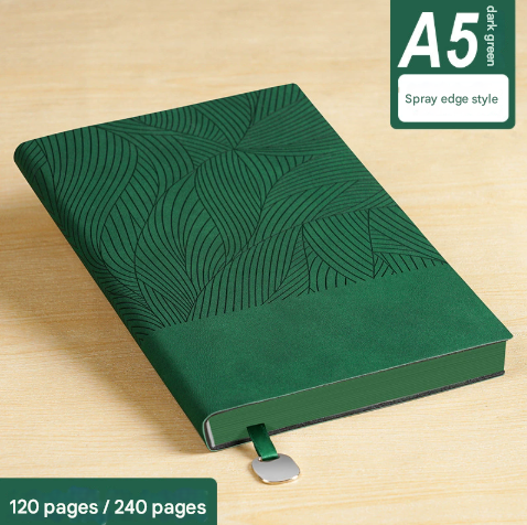 Green 2-Piece Set Premium A5 Business Notebooks | 240 Pages Soft Faux Leather Diary | Professional V888-ELOSUNG46682