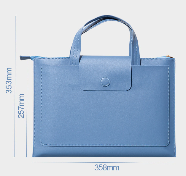 Orange Premium PU Leather Handheld Document Bag | Professional A4 File Organizer | Zippered Business V888-ELOSUNG46686
