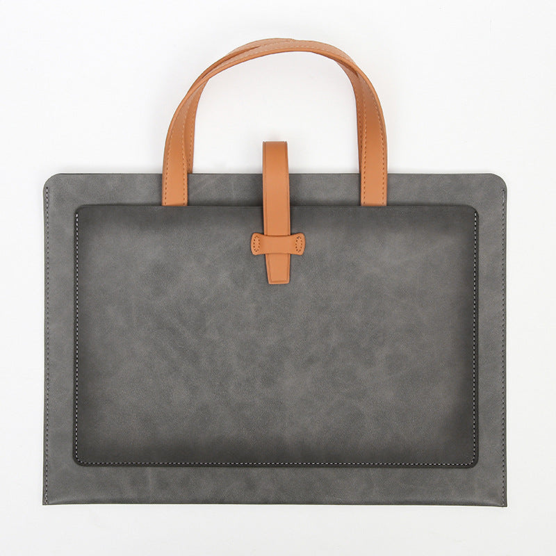 Grey Professional Large Capacity PU Leather Briefcase | Waterproof Business Document Bag | A4 File Portfolio V888-ELOSUNG46687