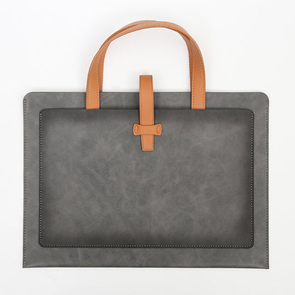 Grey Professional Large Capacity PU Leather Briefcase | Waterproof Business Document Bag | A4 File Portfolio V888-ELOSUNG46687