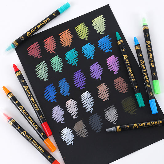 36-Colour Dual Tip Acrylic Paint Pens - Quick-Dry Waterproof Markers for Kids' Art & Crafts, Rock Painting V888-ELOSUNG46696
