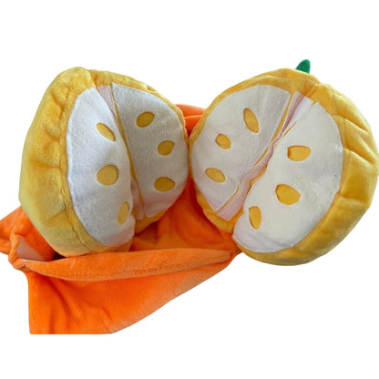 Plush Orange Squeaky Dog Toy - Interactive Fruit Chew Toy for Small Dogs & Puppies V888-ELOSUNG46711
