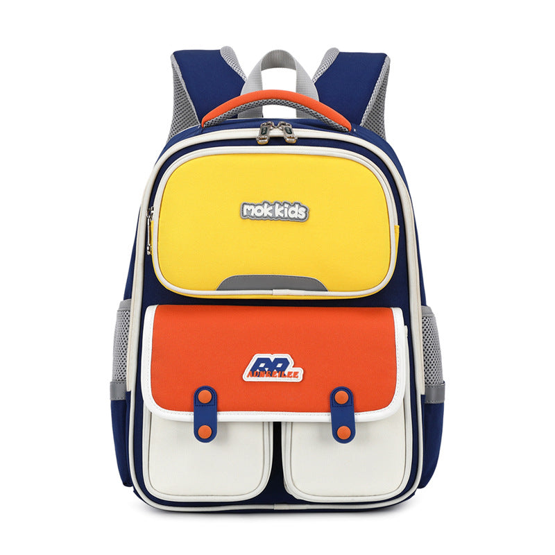 Yellow-red Lightweight Kids School Backpack | Large Capacity Multi-Pocket Travel Bag | Ergonomic Primary V888-ELOSUNG46715