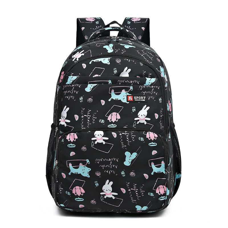 Black Premium Large Capacity Cute Cartoon Student Backpack | Multi-Layered Casual School Bag | Ergonomic V888-ELOSUNG46724