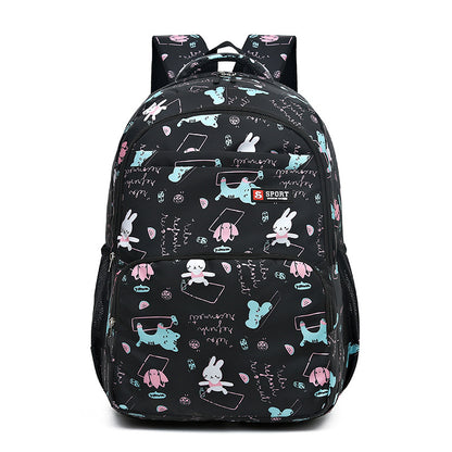 Black Premium Large Capacity Cute Cartoon Student Backpack | Multi-Layered Casual School Bag | Ergonomic V888-ELOSUNG46724
