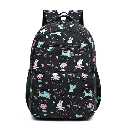 Black Premium Large Capacity Cute Cartoon Student Backpack | Multi-Layered Casual School Bag | Ergonomic V888-ELOSUNG46724