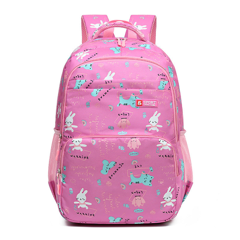 Rose Red Premium Large Capacity Cute Cartoon Student Backpack | Multi-Layered Casual School Bag | Ergonomic V888-ELOSUNG46725