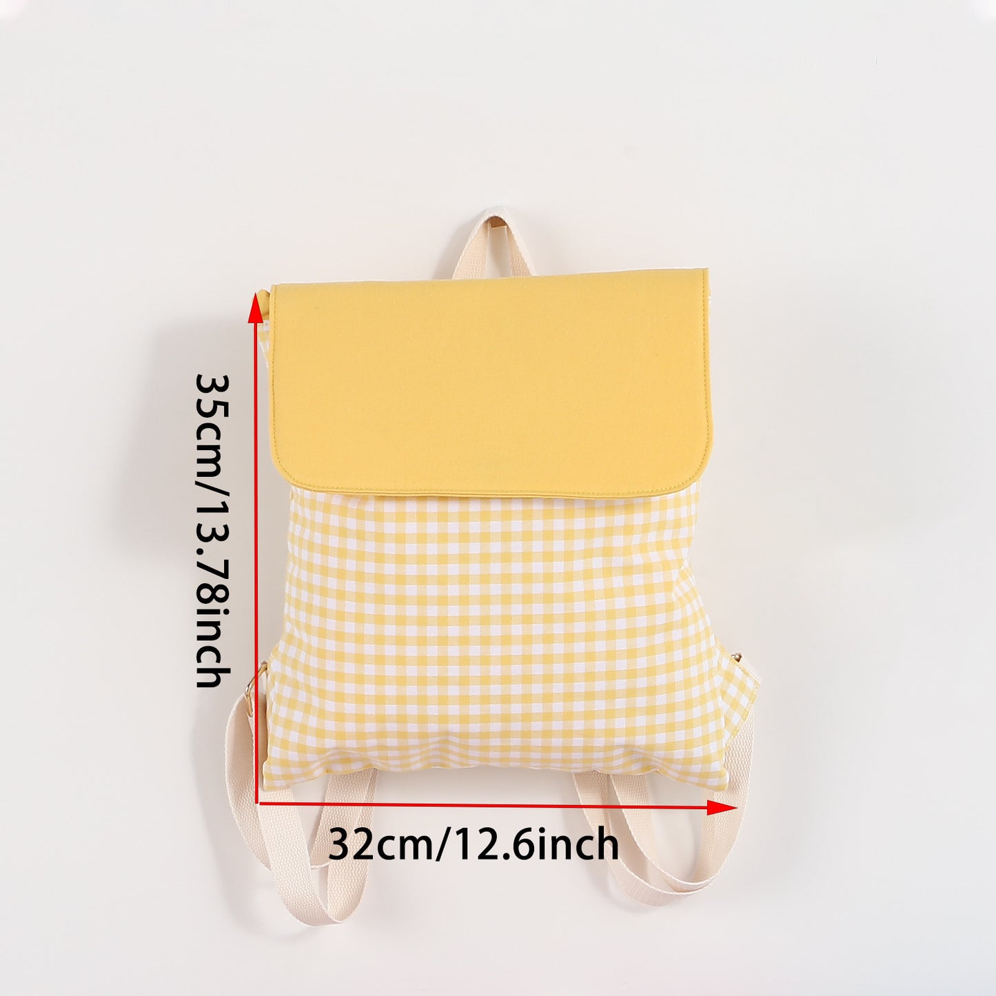 Blue Trendy Gingham Checkered Canvas Backpack | Aesthetic Student School Bag | Casual Daily Travel Daypack V888-ELOSUNG46727