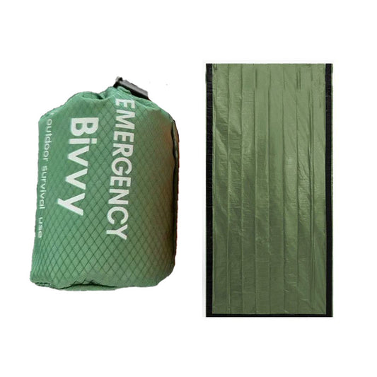 Green 2-Pack Emergency Thermal Bivvy Sleeping Bag | High-Efficiency Heat Retention Survival Sack | Waterproof V888-ELOSUNG46740
