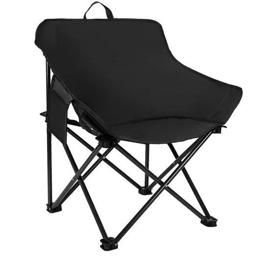 Black Outdoor Folding Camping Chair - Portable Lounge Chair, Lightweight Beach Chair, Fishing Stool, and V888-ELOSUNG46746