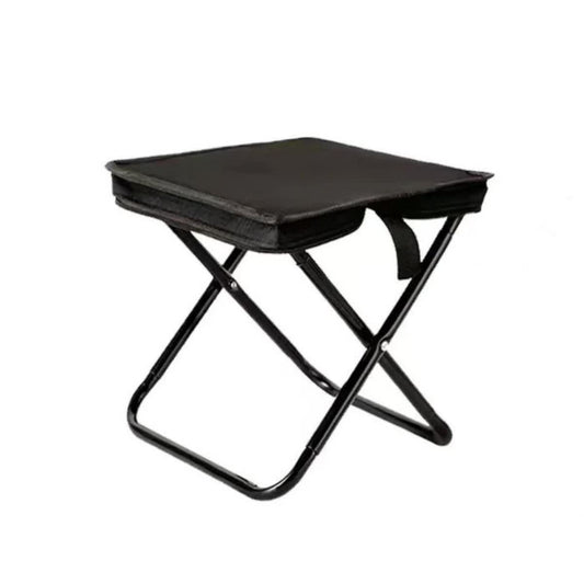 Black Outdoor Folding Stool with Carrying Handle - Portable Camping Seat, Fishing Chair, Collapsible Zipper V888-ELOSUNG46750