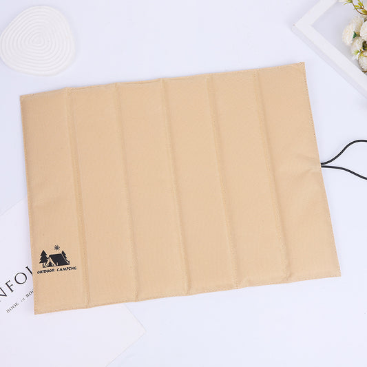 3PCS Beige Portable Outdoor Folding Seat Cushion - 42cm x 32cm for Camping and Hiking V888-ELOSUNG46767