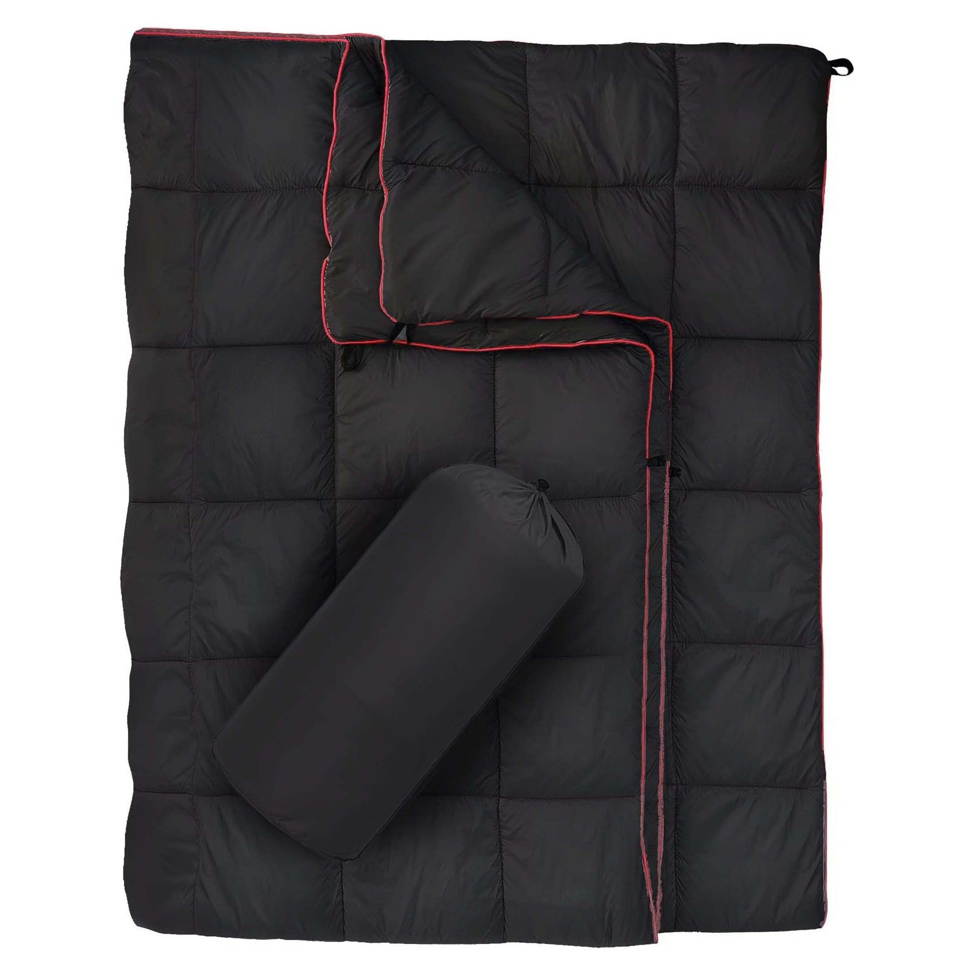 Black Compact Lightweight Quilted Blanket - Soft, Warm, and Portable for Outdoor Adventures V888-ELOSUNG46770