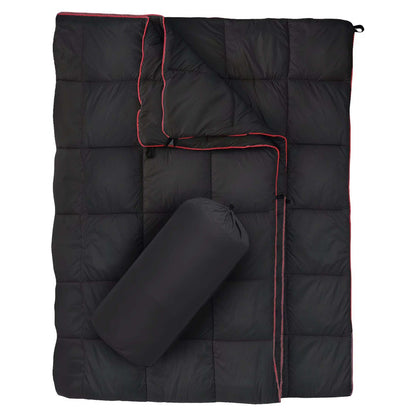 Black Compact Lightweight Quilted Blanket - Soft, Warm, and Portable for Outdoor Adventures V888-ELOSUNG46770