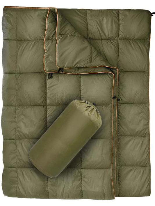 Military Green Compact Lightweight Quilted Blanket - Soft, Warm, and Portable for Outdoor Adventures V888-ELOSUNG46772