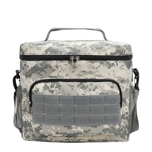 Black-white and Grey Camouflage Tactical Insulated Camouflage Lunch Bag | Large Capacity Waterproof Oxford V888-ELOSUNG46780