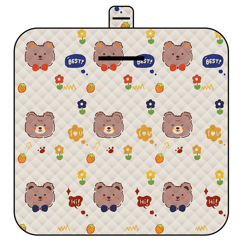 Cute Bow Tie Bear Thick Waterproof Foldable Picnic Mat - 150x200cm for Camping & Beach V888-ELOSUNG46806