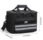 Black Versatile Large-Capacity Picnic Insulated Bag - Detachable Shoulder Strap & Ice Pack V888-ELOSUNG46808