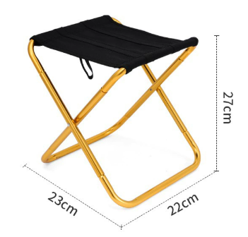Small Gold Ultralight Portable Folding Camping Stool - Compact Aluminum Chair for Hiking, Fishing & Outdoor V888-ELOSUNG46820