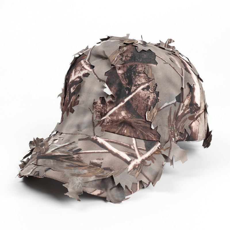 Brown 3D Leaf Camouflage Baseball Cap - American-Style Outdoor Tactical Hat for Hunting, Camping & Survival V888-ELOSUNG47000