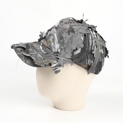 Grey 3D Leaf Camouflage Baseball Cap - American-Style Outdoor Tactical Hat for Hunting, Camping & Survival V888-ELOSUNG47001