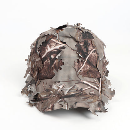 Grey 3D Leaf Camouflage Baseball Cap - American-Style Outdoor Tactical Hat for Hunting, Camping & Survival V888-ELOSUNG47001