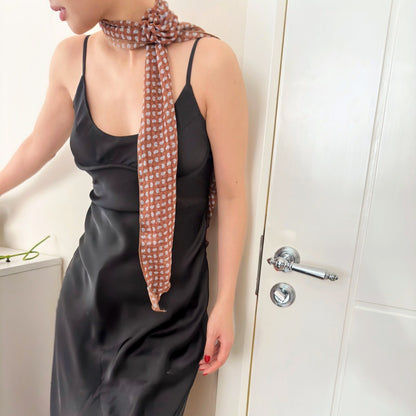 2 Pcs Purple Clover Pattern Rose Flower Thin Scarf - Elegant and Versatile Neck Wrap for Women V888-ELOSUNG47033