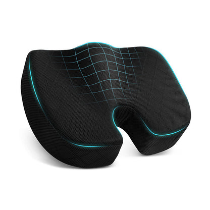 Black Memory Foam Seat Cushion - Ergonomic Support for Office, Car, Wheelchair, and Home Use V888-ELOSUNG47040
