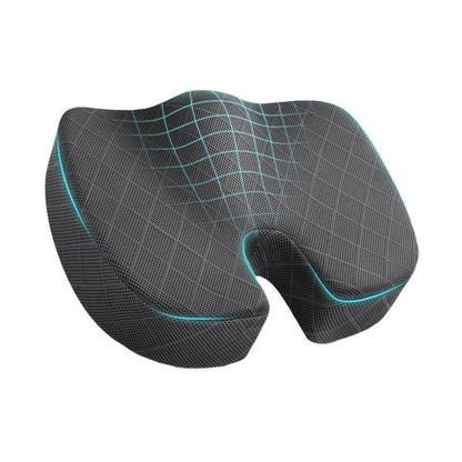 Dark Grey Memory Foam Seat Cushion - Ergonomic Support for Office, Car, Wheelchair, and Home Use V888-ELOSUNG47041